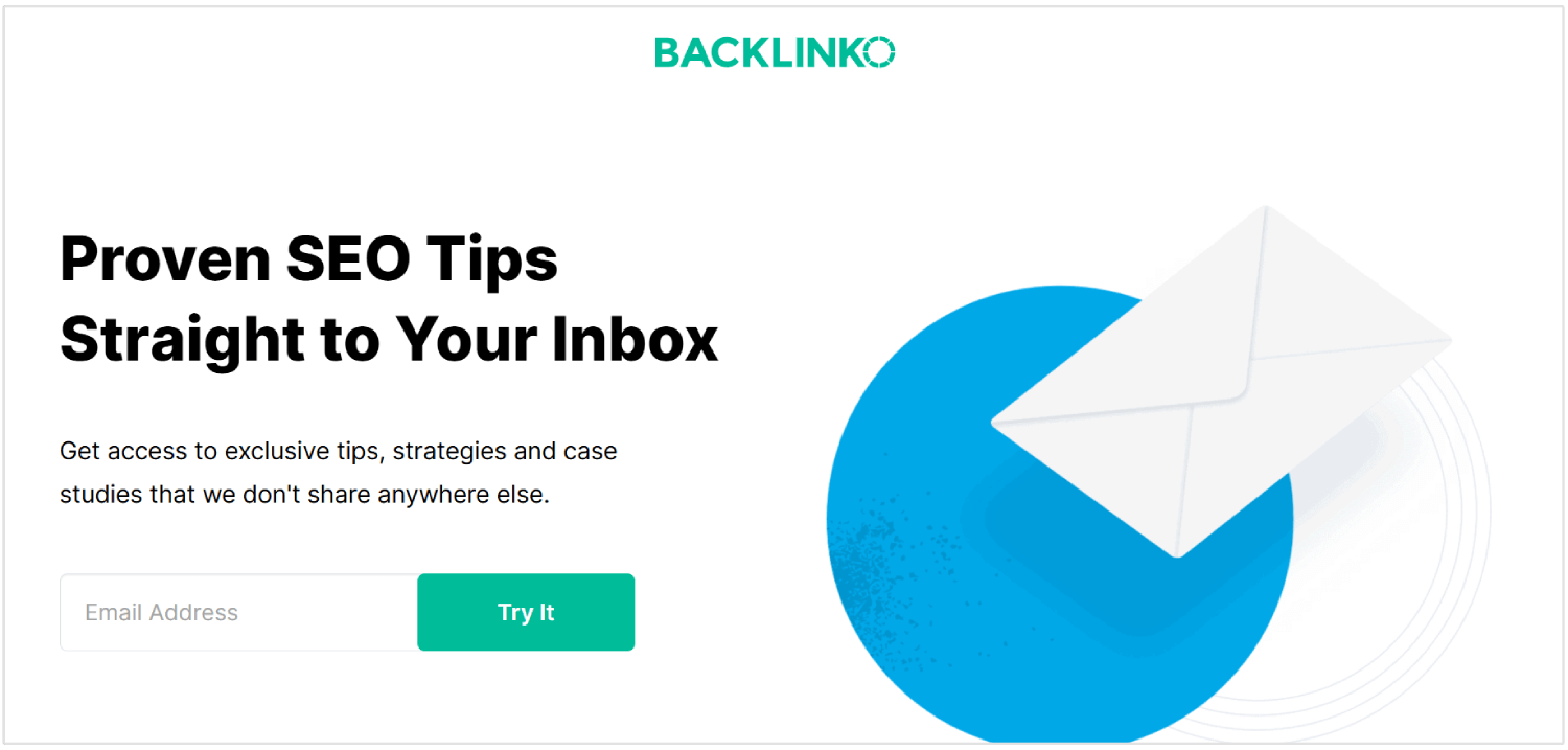 Backlinko SEO Newsletter-Anmeldung